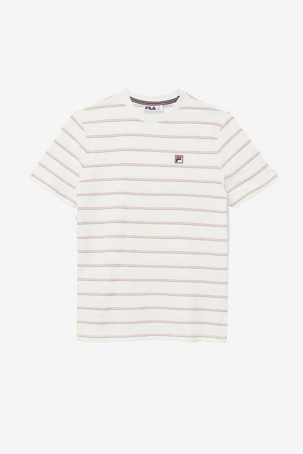 Fila Leon Sleeve Men's Tee - Red/Navy,NZ 528-97410